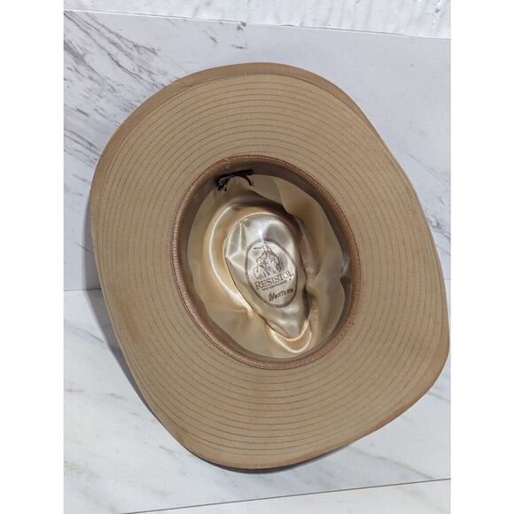 Resistol Self-Conforming Men's Tan Suede Braided Accent Band Western Cowboy Hat - Picture 6 of 8